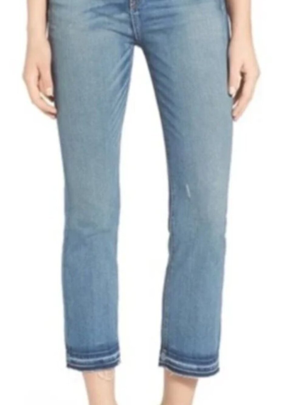 rag & bone Stark 10” Crop Flare Raw Hem Stretch Jeans 28 Stark Wash - Picture 13 of 14